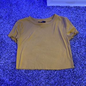 Yellow Forever 21 Lettuce Crim Crop Top